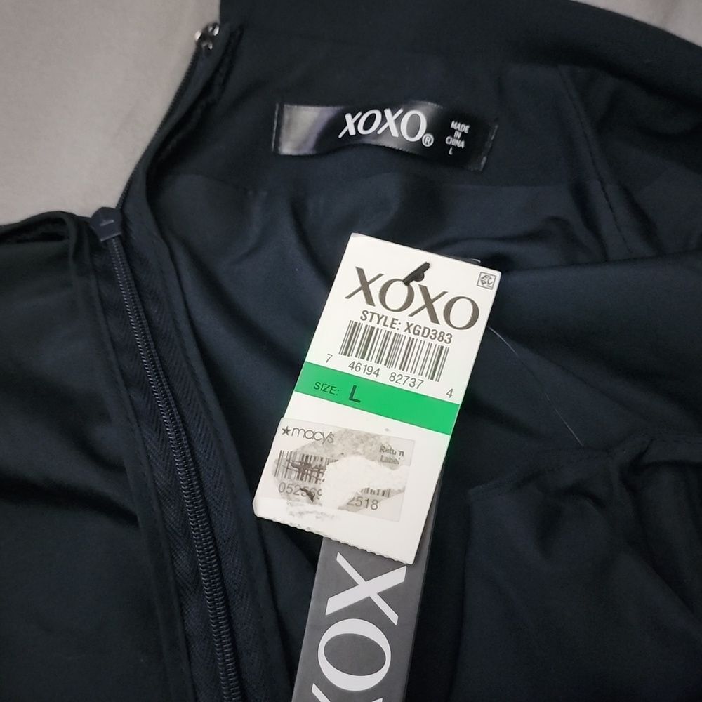 XOXO Womens Embellished Surplice Neck Jumpsuit Navy Size Large NWT - Picture 15 of 16